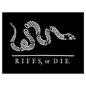 RIFFS OR DIE Revolutionary Snake Vinyl Sticker (3" x 4") 